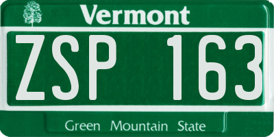 VT license plate ZSP163