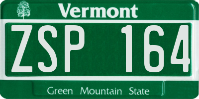 VT license plate ZSP164