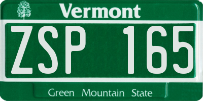 VT license plate ZSP165