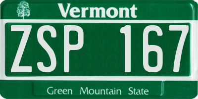 VT license plate ZSP167