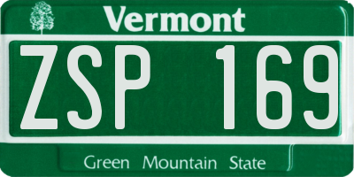 VT license plate ZSP169