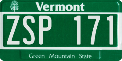 VT license plate ZSP171