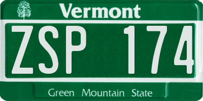 VT license plate ZSP174