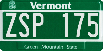 VT license plate ZSP175