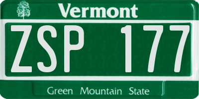 VT license plate ZSP177