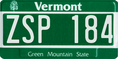VT license plate ZSP184