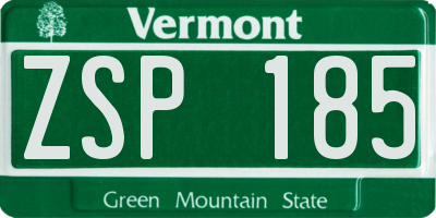VT license plate ZSP185