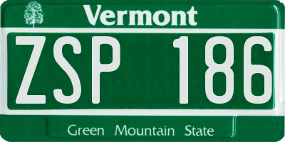 VT license plate ZSP186