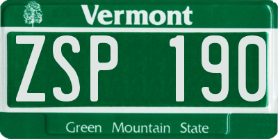VT license plate ZSP190