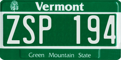 VT license plate ZSP194