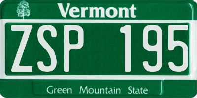 VT license plate ZSP195