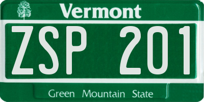 VT license plate ZSP201