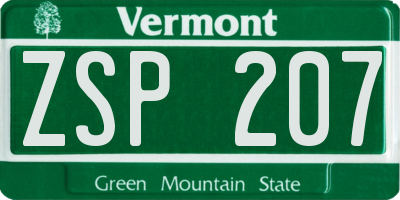 VT license plate ZSP207