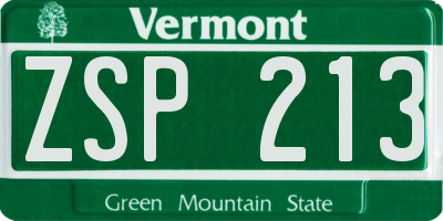 VT license plate ZSP213