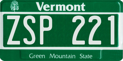 VT license plate ZSP221