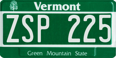 VT license plate ZSP225