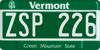 VT license plate ZSP226