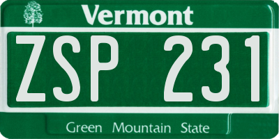 VT license plate ZSP231