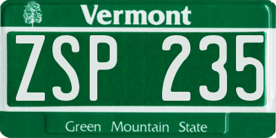 VT license plate ZSP235