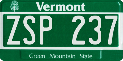 VT license plate ZSP237