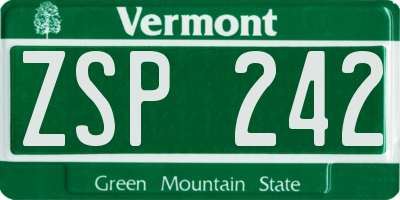 VT license plate ZSP242