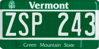 VT license plate ZSP243