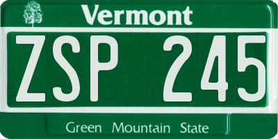 VT license plate ZSP245
