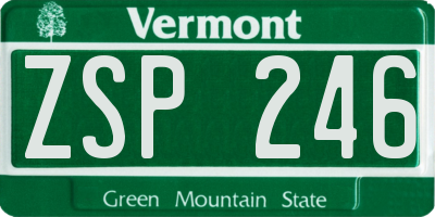 VT license plate ZSP246