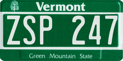 VT license plate ZSP247