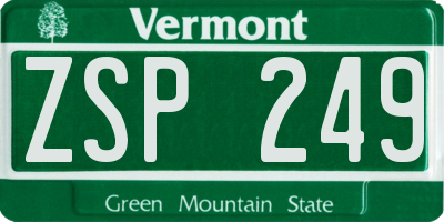VT license plate ZSP249