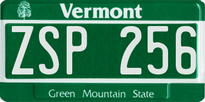 VT license plate ZSP256