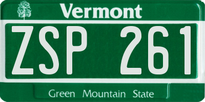 VT license plate ZSP261