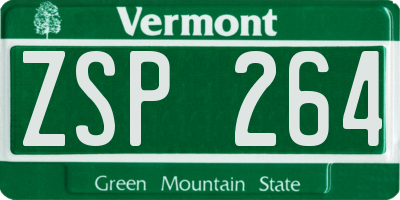 VT license plate ZSP264