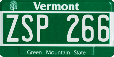 VT license plate ZSP266