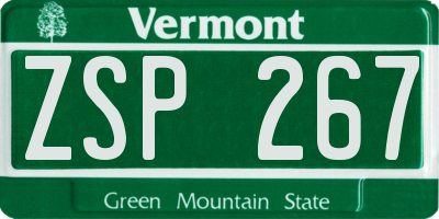 VT license plate ZSP267