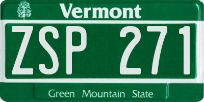 VT license plate ZSP271