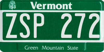 VT license plate ZSP272