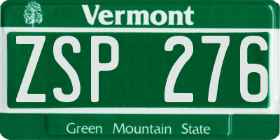 VT license plate ZSP276