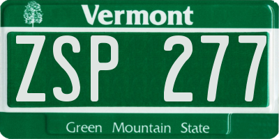 VT license plate ZSP277
