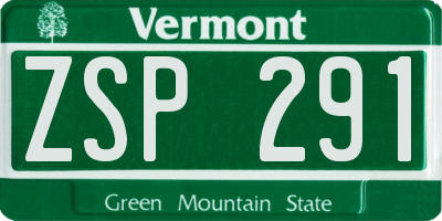 VT license plate ZSP291