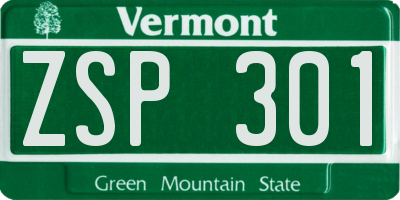 VT license plate ZSP301