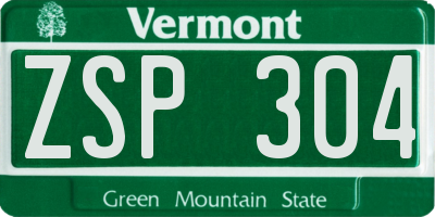 VT license plate ZSP304