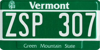 VT license plate ZSP307