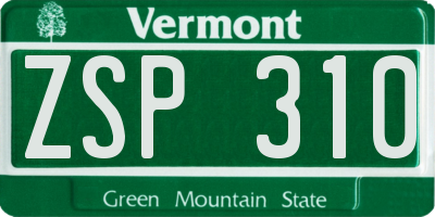 VT license plate ZSP310