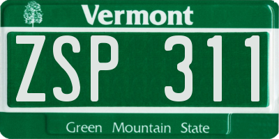 VT license plate ZSP311