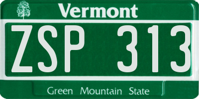VT license plate ZSP313
