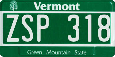 VT license plate ZSP318