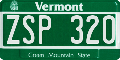 VT license plate ZSP320
