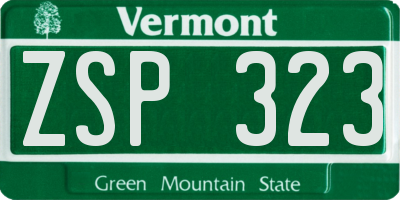 VT license plate ZSP323