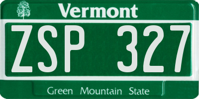 VT license plate ZSP327